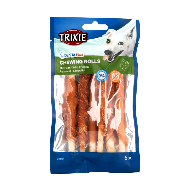 Palitos de pollo para perros Chewing Rolls de Trixie 70g 6 unidades